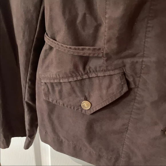 Talbots Sz 8 Brown Lightweight Button Up Cotton Jacket With Pockets GUC BPU2 - Picture 2 of 13